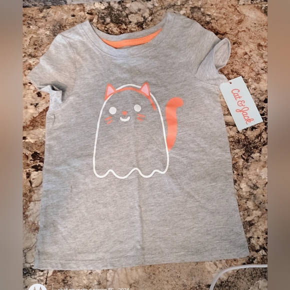 Cat & Jack Gray and Orange Short Sleeve Tee 3T Brand New With Tags - Picture 2 of 6